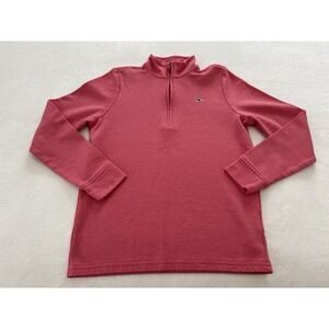Vineyard Vines Kids 1/4 Zip Golf Pullover Ribbed MockNeck Sweatshirt 12/14 Coral